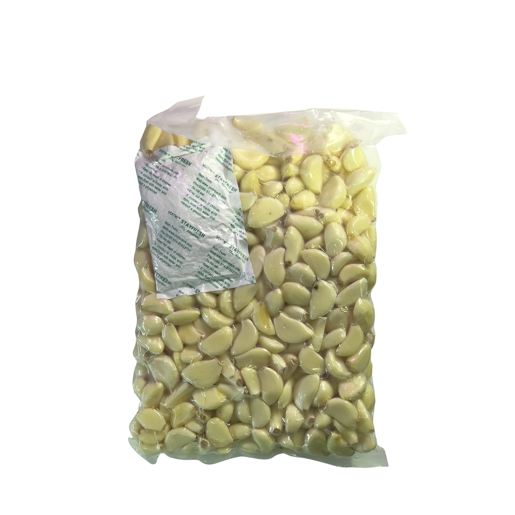 Garlic Peeled White 1kg Vacc Pack