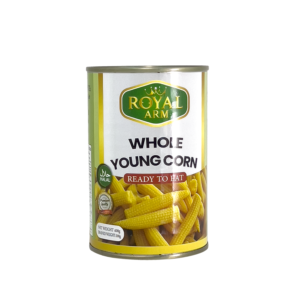 Royal Arm Whole Young Corn 400g Short Expiry