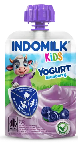 [14163] Indomilk Kids Yoghurt Pouch 70g (Blueberry)