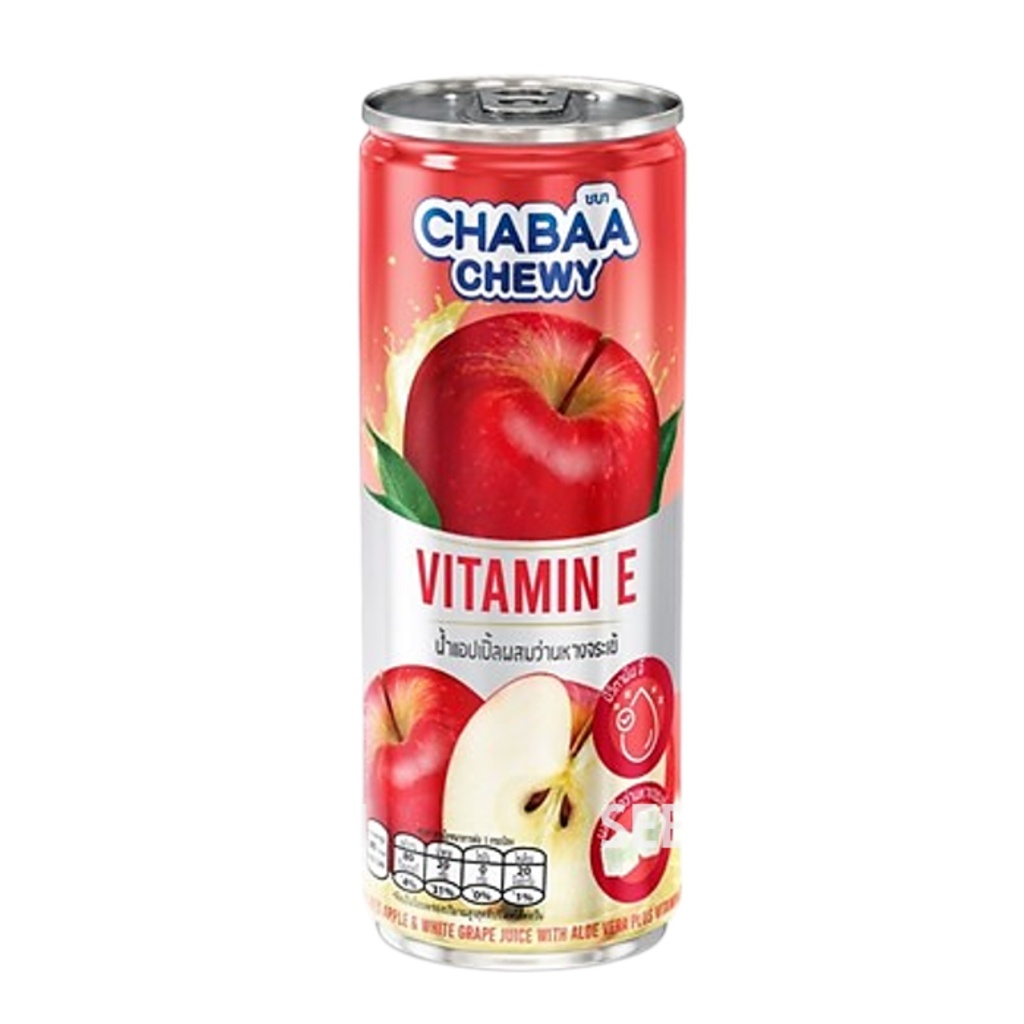 Sale Chabaa Chewy Red Apple & White Grape Juice with Aloe 230ml