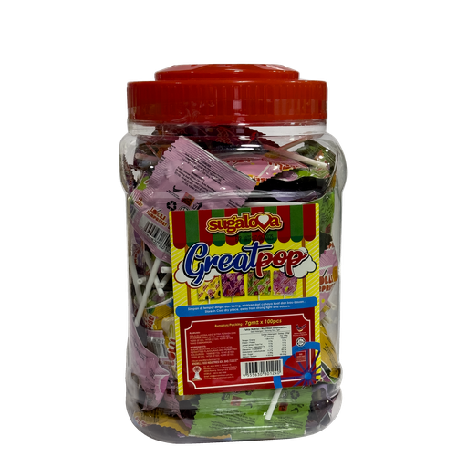 [24281] Great Pop Flat Lollopop Jar 7g