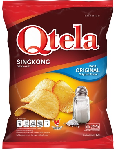 [23151E] Qtela Cassava Chips 60g (Original) Short Expiry